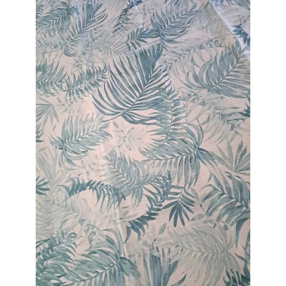 Palm Tree Frond Fabric Shower Curtain White Green Tropical Beach Mainstays